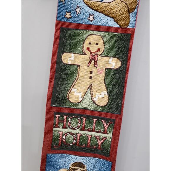 GORGEOUS tapestry wall hanging snowman christmas peace angel gingerbread decor - Picture 3 of 9